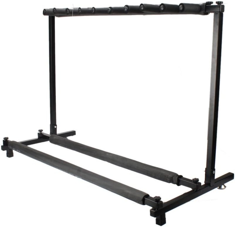 Kcelarec Multi Guitar Stand Rack with Folding Design,Portable Black Guitar Holder for Classical Acoustic, Electric, Bass Guitar and Guitar Bag (9 Holder) - Image 1